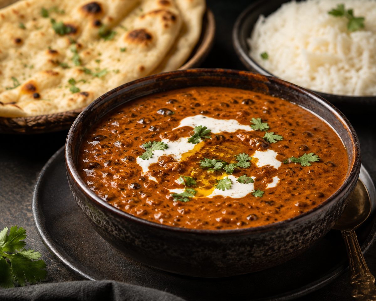 A bowl of creamy dal makhani — a customisable North Indian dish for office lunch boxes in Kuala Lumpur
